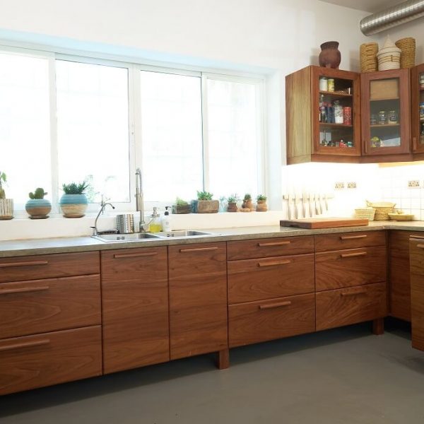 Hardwood kitchen drawers