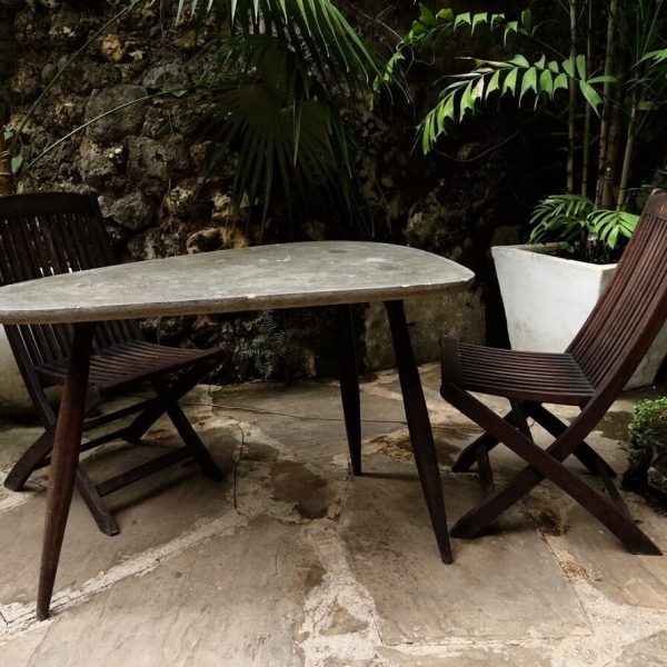 Restaurants -concrete top table and garden chair